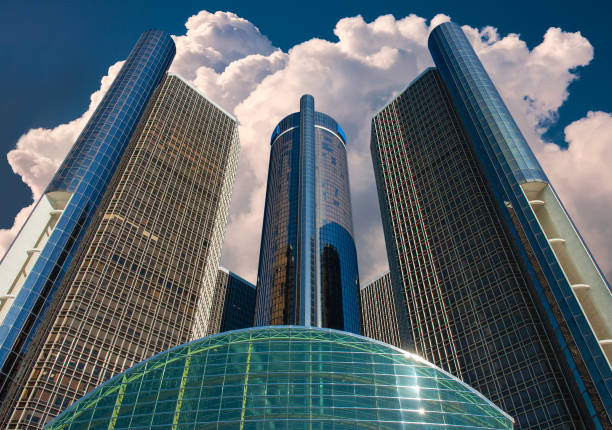 Detroit's iconic Ren Cen complex building downtown