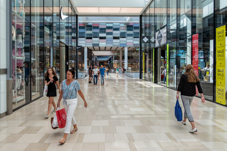 Interior modern new Dutch shopping centre 